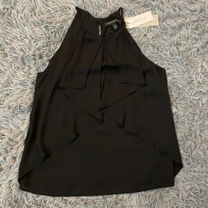 NWT Banana Republic Womens High-Neck Layered Sleeveless Top in black color